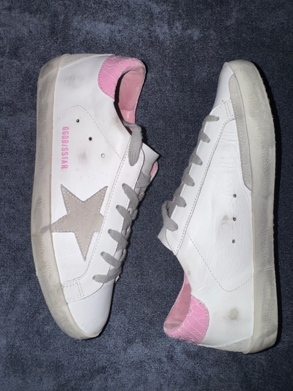 Golden Goose Superstar Pink White Leather Sneakers EU 39 Authenticated